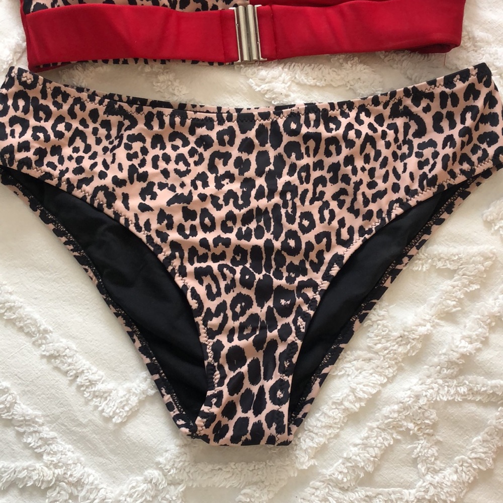 Red And Leopard Print Bikini - image 4